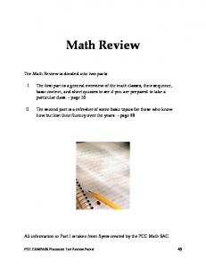 Math Review - Portland Community College