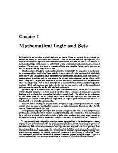 Mathematical Logic and Sets