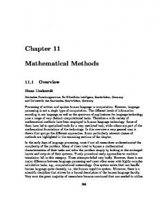 Mathematical Methods