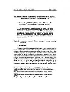 mathematical modeling of sharon biological wastewater treatment ...