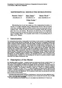 MATHEMATICAL MODELS FOR MICROLENDING