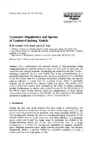 Mathematical Physics Geometric Singularities and ... - Project Euclid