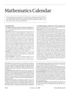 Mathematics Calendar