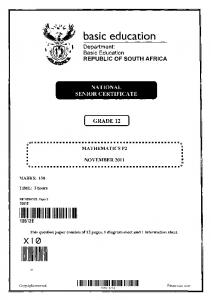 Mathematics Paper 2 - Gauteng Education