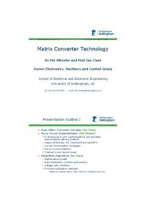 Matrix Converter Technology