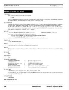 MATRIX ITERATIVE SOLUTION - NIST