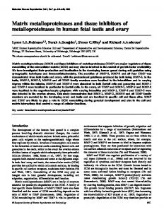 Matrix metalloproteinases and tissue inhibitors of metalloproteinases ...