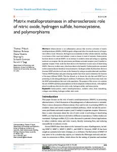 Matrix metalloproteinases in atherosclerosis: role ... - Semantic Scholar