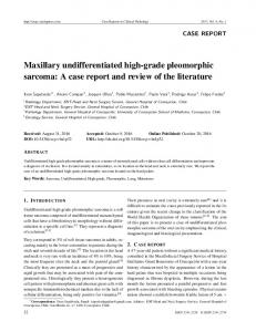 Maxillary undifferentiated high-grade pleomorphic ...