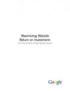 Maximizing Website Return on Investment: