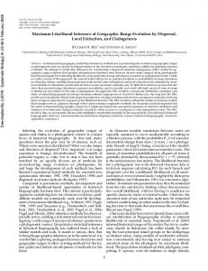 Maximum Likelihood Inference of Geographic Range ... - CiteSeerX