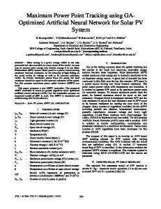 Maximum Power Point Tracking using GA- Optimized ... - IEEE Xplore