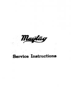 Maytag, 72 & 92, Service manual ( 2mb )