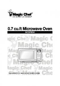 MCB780W Microwave Oven - UCSD Department of Physics