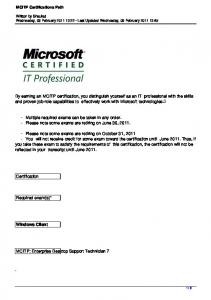 MCITP Certifications Path