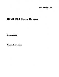 MCNP-DSP USERS MANUAL