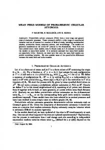 MEAN FIELD MODELS OF PROBABILISTIC CELLULAR AUTOMATA ...