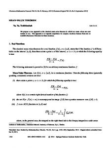 mean-value theorem - Springer Link