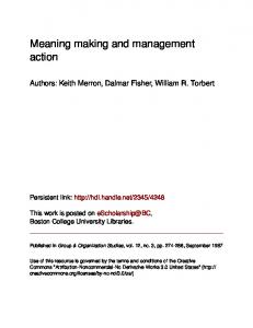 Meaning making and management action