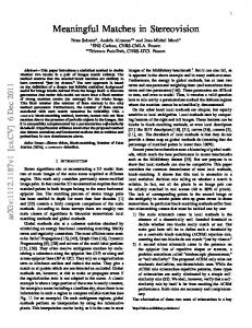 Meaningful Matches in Stereovision