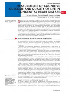 measurement of cognitive outcome and quality of life in congenital ...