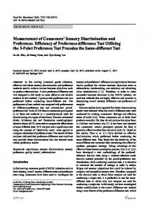 Measurement of Consumers' Sensory Discrimination ... - Springer Link