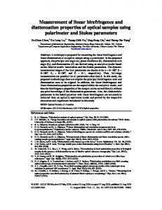 Measurement of linear birefringence and ... - OSA Publishing