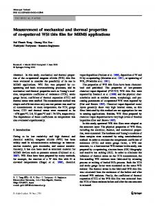 Measurement of mechanical and thermal