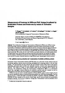 Measurement of Neutrons in Different Pb/U Setups Irradiated by ...