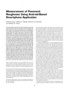 Measurement of Pavement Roughness Using Android-Based ...