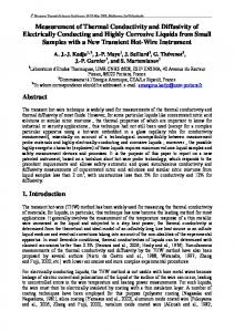 Measurement of Thermal Conductivity and Diffusivity of Electrically ...