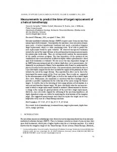 Measurements to predict the time of target ... - Wiley Online Library