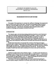 MEASUREMENTS WITH FLOW METERS