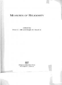 measures of religiosity