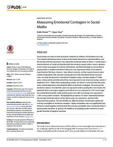 Measuring Emotional Contagion in Social Media - Plos