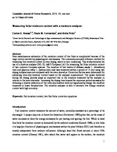 Measuring foliar moisture content with a moisture