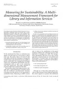 Measuring for Sustainability: A Multi-dimensional Measurement ...