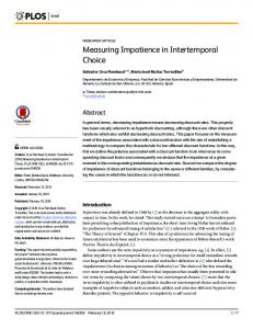 Measuring Impatience in Intertemporal Choice - Semantic Scholar