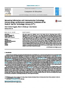 Measuring Information and Communication Technology Literacy using ...