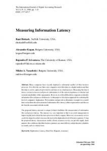 Measuring Information Latency