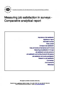 Measuring job satisfaction in surveys