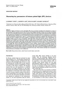 Measuring key parameters of intense pulsed light (IPL) devices - Ellipse