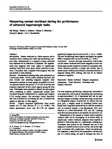 Measuring mental workload during the performance of ... - Springer Link