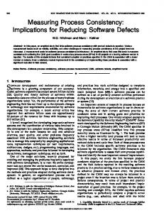 Measuring Process Consistency: Implications for Reducing Software ...