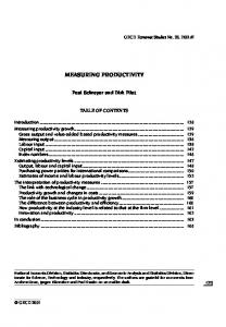 MEASURING PRODUCTIVITY