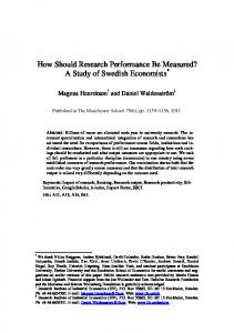 Measuring Research Output