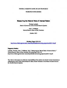 Measuring the Natural Rate of Interest Redux - Federal Reserve Bank ...