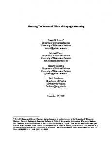 Measuring The Nature and Effects of Campaign Advertising Travis N ...