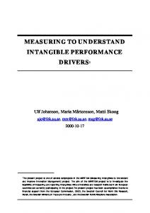 measuring to understand intangible performance drivers1 - CiteSeerX