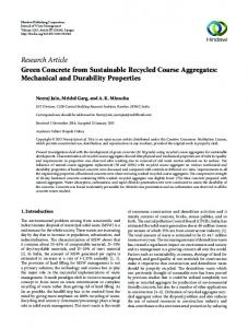 Mechanical and Durability Properties